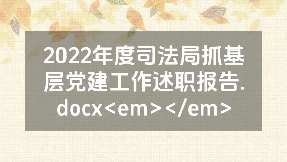 2022年度司法局抓基层党建工作述职报告.docx<em></em>