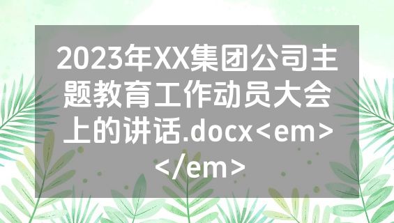 2023年XX集团公司主题教育工作动员大会上的讲话.docx<em></em>