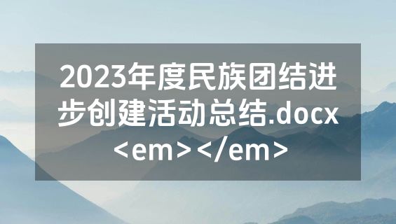 2023年度民族团结进步创建活动总结.docx<em></em>