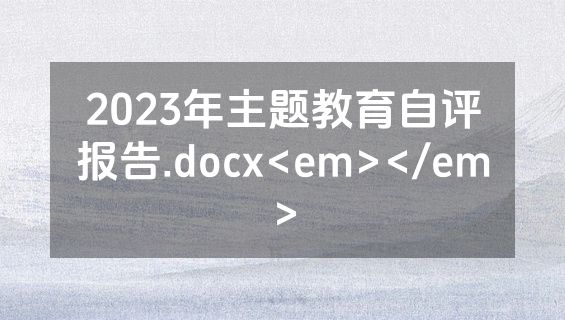2023年主题教育自评报告.docx<em></em>