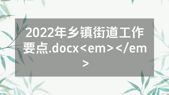2022年乡镇街道工作要点.docx<em></em>