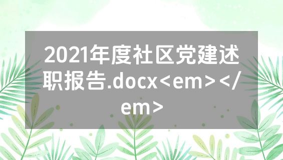 2021年度社区党建述职报告.docx<em></em>