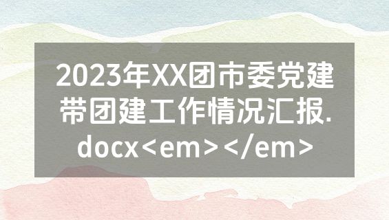 2023年XX团市委党建带团建工作情况汇报.docx<em></em>