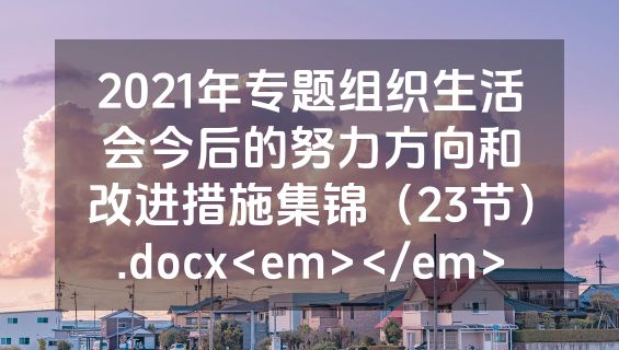 2021年专题组织生活会今后的努力方向和改进措施集锦（23节）.docx<em></em>