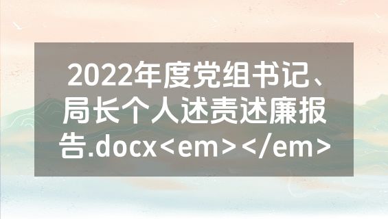 2022年度党组书记、局长个人述责述廉报告.docx<em></em>