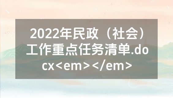 2022年民政（社会）工作重点任务清单.docx<em></em>