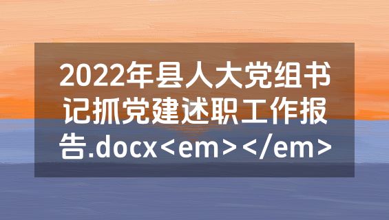 2022年县人大党组书记抓党建述职工作报告.docx<em></em>