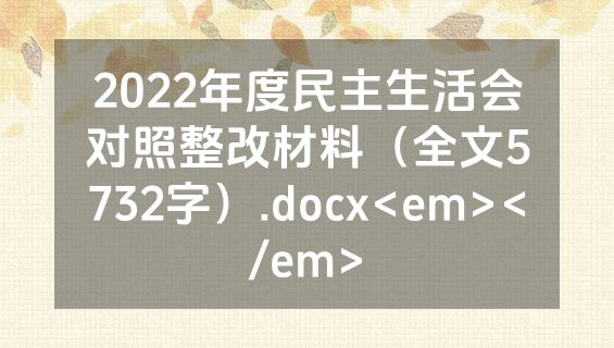 2022年度民主生活会对照整改材料（全文5732字）.docx<em></em>