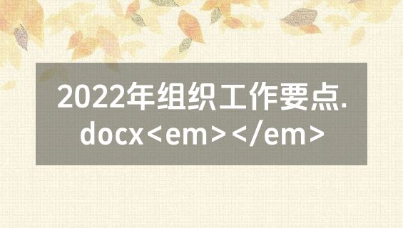 2022年组织工作要点.docx<em></em>