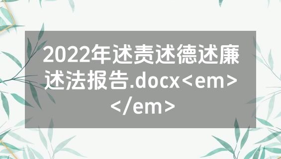 2022年述责述德述廉述法报告.docx<em></em>