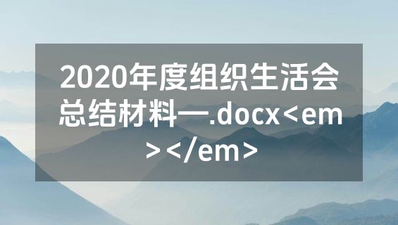 2020年度组织生活会总结材料—.docx<em></em>