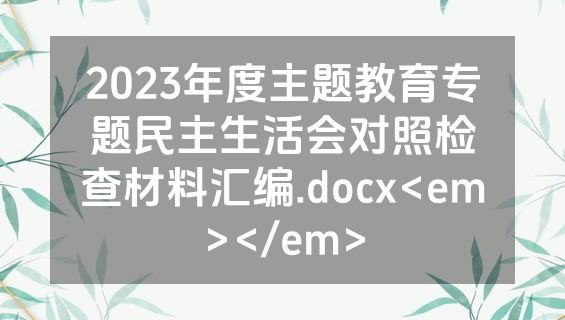 2023年度主题教育专题民主生活会对照检查材料汇编.docx<em></em>