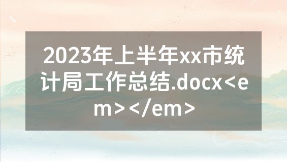 2023年上半年xx市统计局工作总结.docx<em></em>