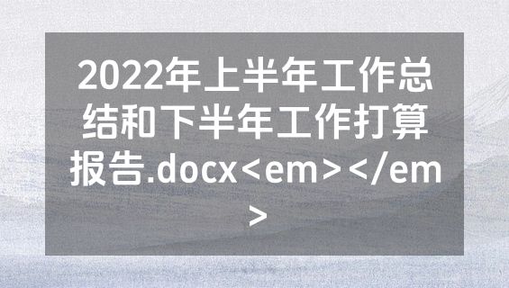 2022年上半年工作总结和下半年工作打算报告.docx<em></em>
