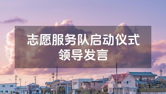志愿服务队启动仪式领导发言