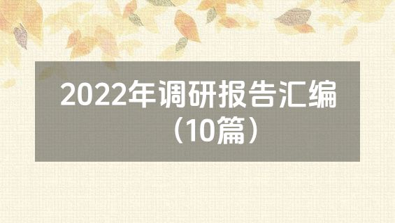 2022年调研报告汇编（10篇）