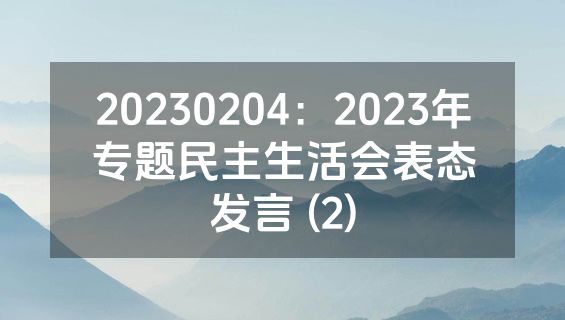 20230204：2023年专题民主生活会表态发言 (2)