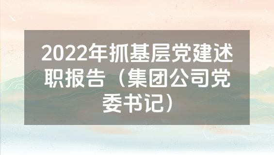 2022年抓基层党建述职报告（集团公司党委书记）