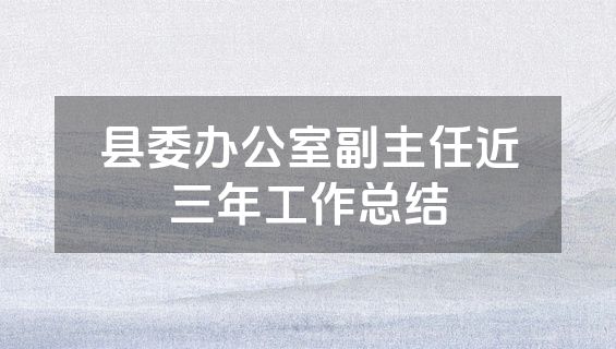 县委办公室副主任近三年工作总结