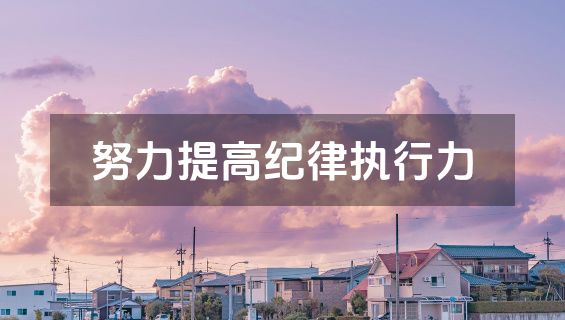 努力提高纪律执行力