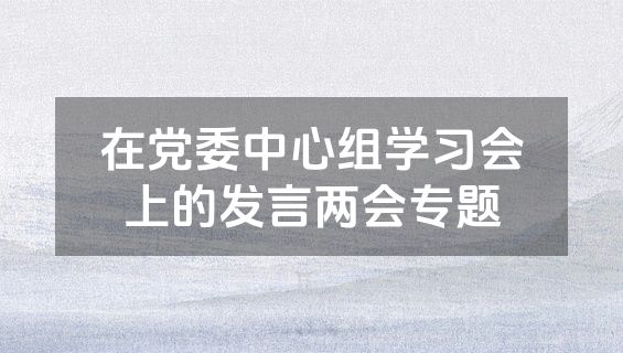 在党委中心组学习会上的发言两会专题