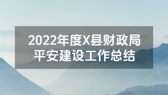 2022年度X县财政局平安建设工作总结