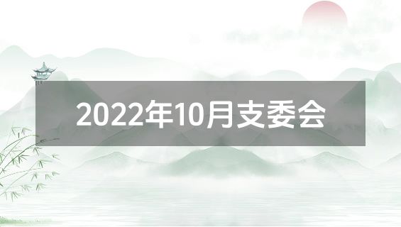 2022年10月支委会