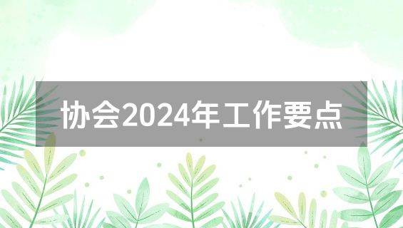协会2024年工作要点