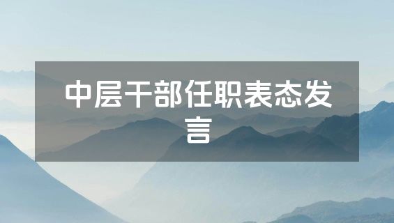 中层干部任职表态发言