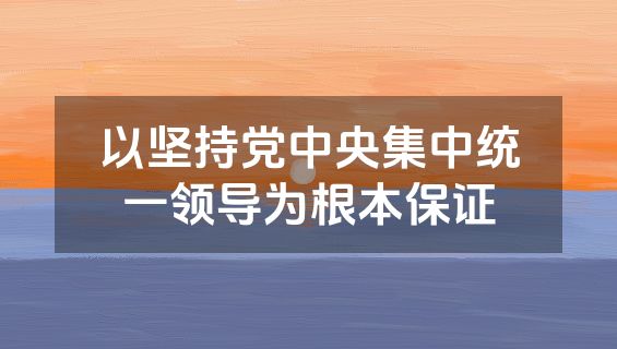 以坚持党中央集中统一领导为根本保证