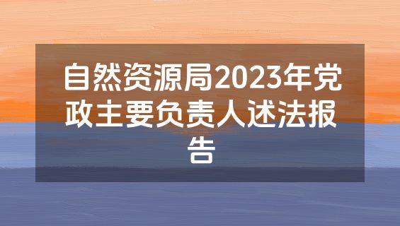 自然资源局2023年党政主要负责人述法报告