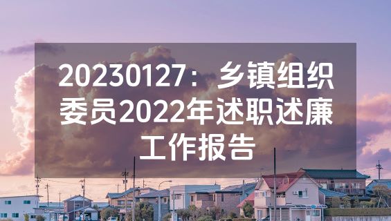 20230127：乡镇组织委员2022年述职述廉工作报告