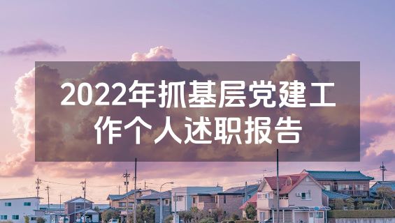 2022年抓基层党建工作个人述职报告