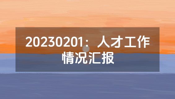 20230201：人才工作情况汇报