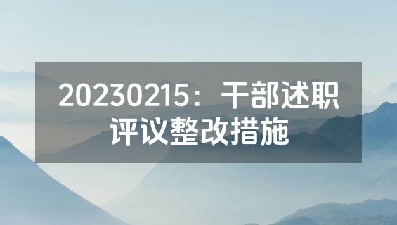 20230215：干部述职评议整改措施