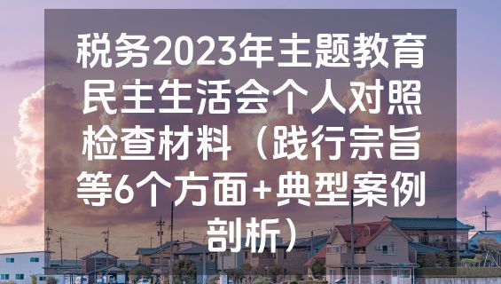 税务2023年主题教育民主生活会个人对照检查材料（践行宗旨等6个方面+典型案例剖析）