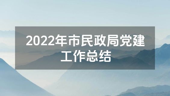 2022年市民政局党建工作总结