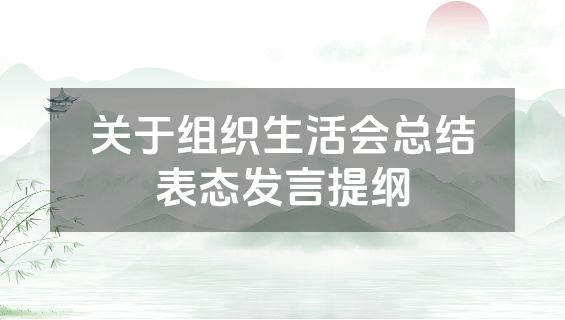 关于组织生活会总结表态发言提纲