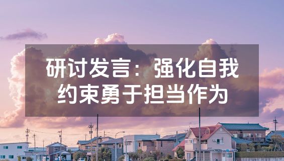 研讨发言：强化自我约束勇于担当作为
