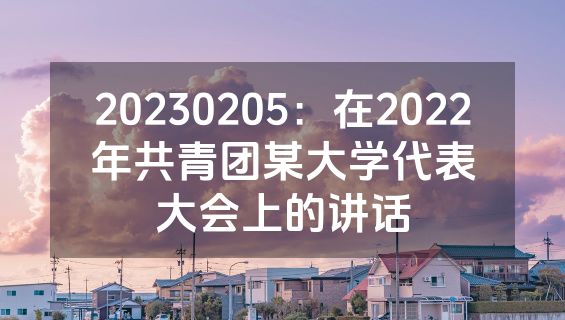 20230205：在2022年共青团某大学代表大会上的讲话
