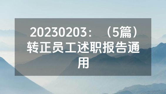 20230203：（5篇）转正员工述职报告通用