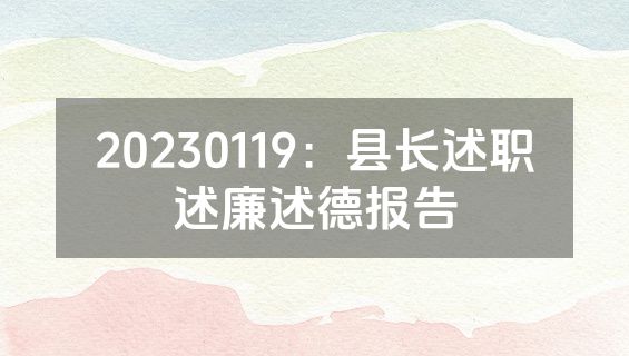 20230119：县长述职述廉述德报告