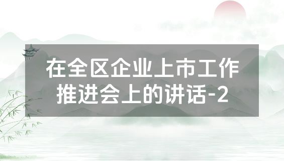 在全区企业上市工作推进会上的讲话-2