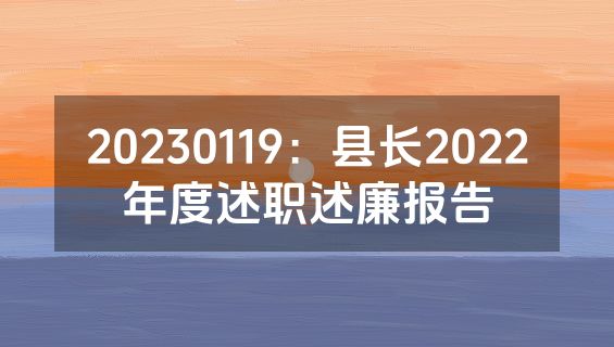 20230119：县长2022年度述职述廉报告