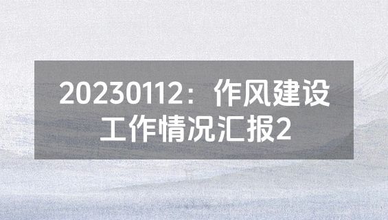 20230112：作风建设工作情况汇报2