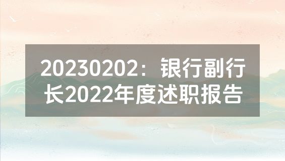 20230202：银行副行长2022年度述职报告