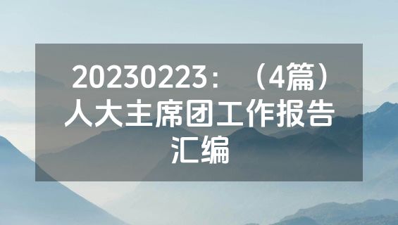 20230223：（4篇）人大主席团工作报告汇编