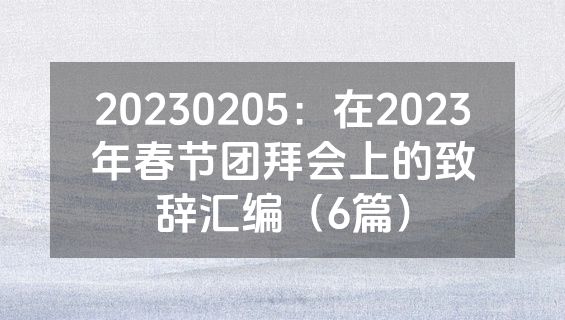 20230205：在2023年春节团拜会上的致辞汇编（6篇）