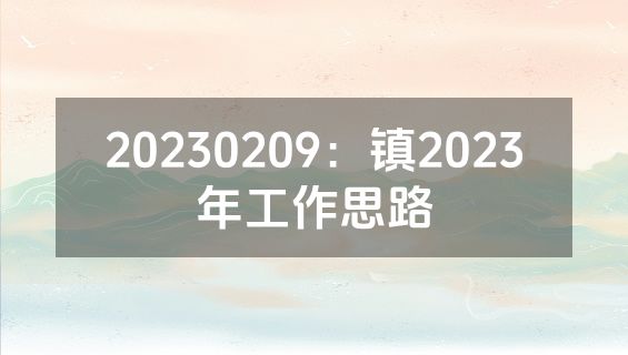 20230209：镇2023年工作思路