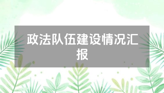 政法队伍建设情况汇报